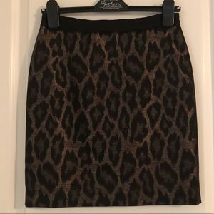 Metallic leopard pencil skirt